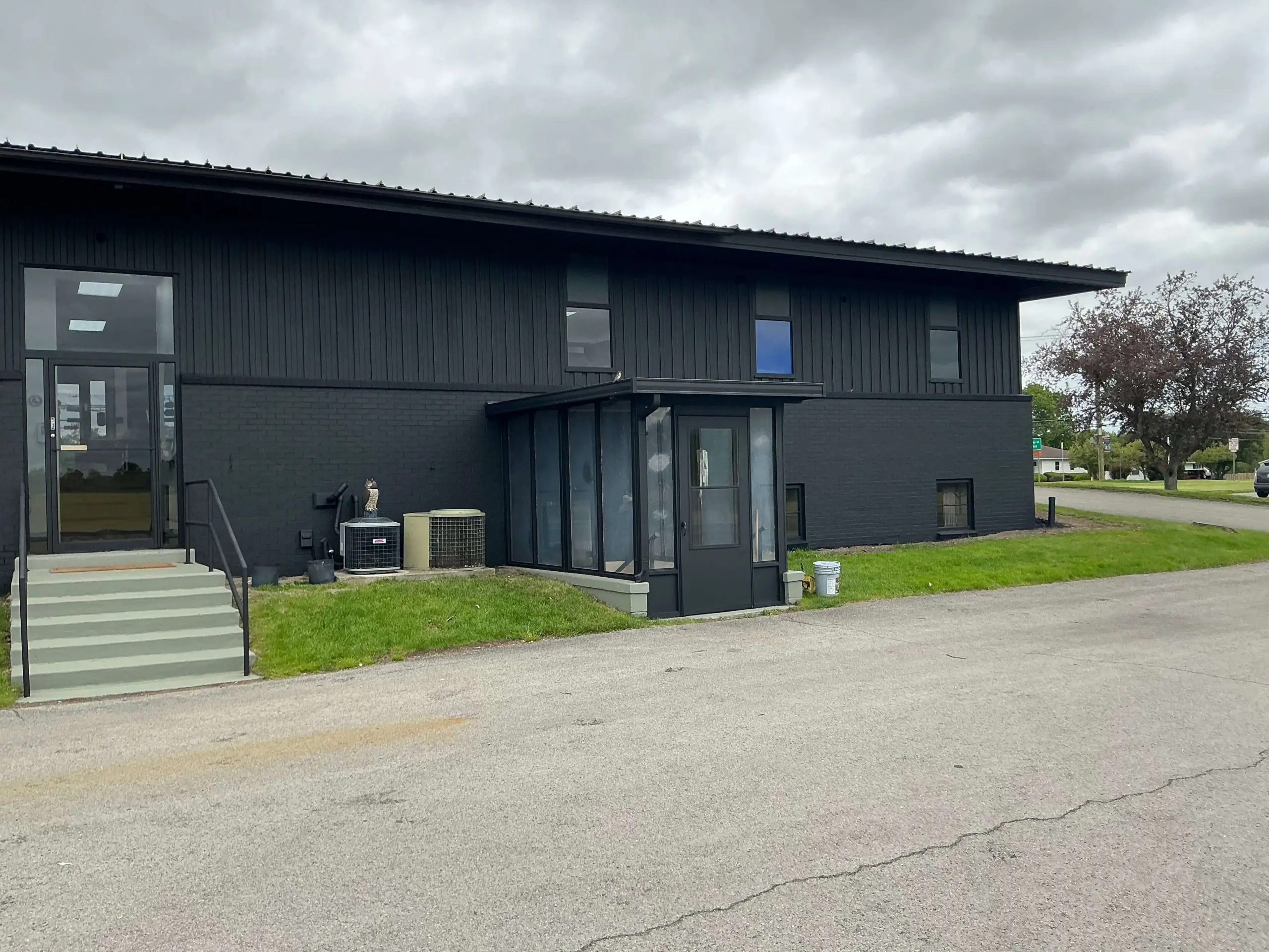 Buffalo commercial space painted black exterior