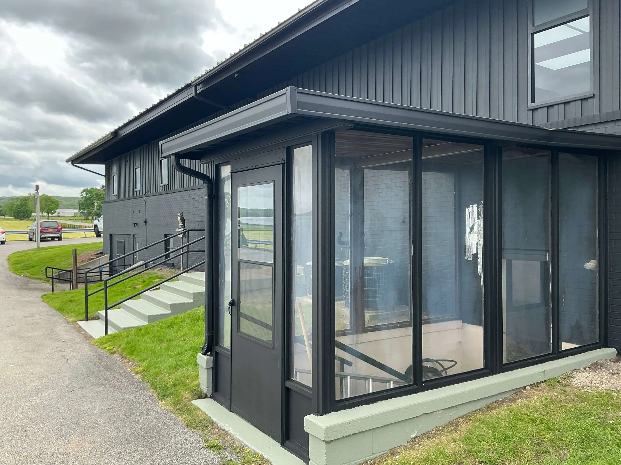 Buffalo commercial space painted black exterior