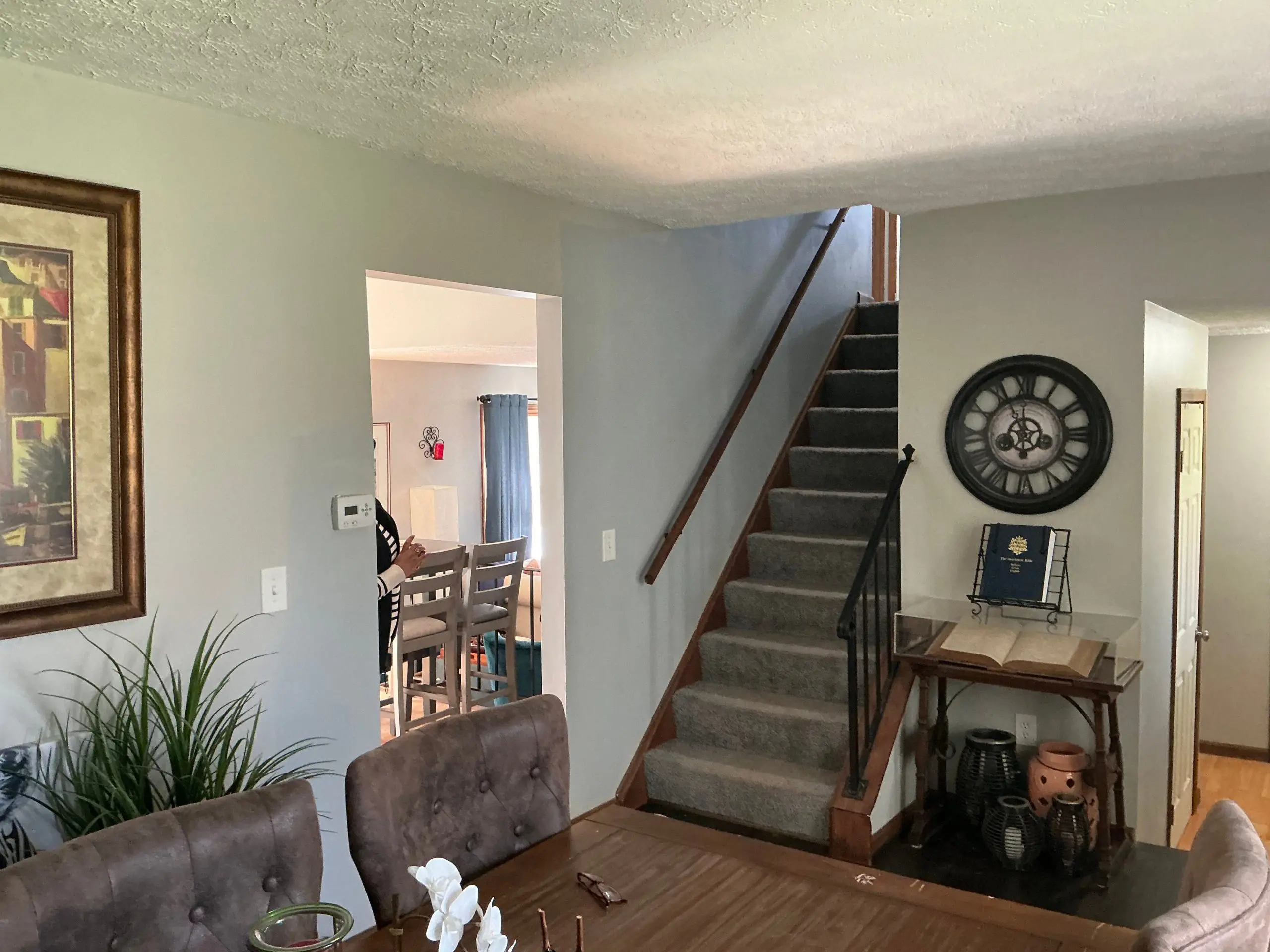 reshly painted living room with neutral walls in Buffalo home