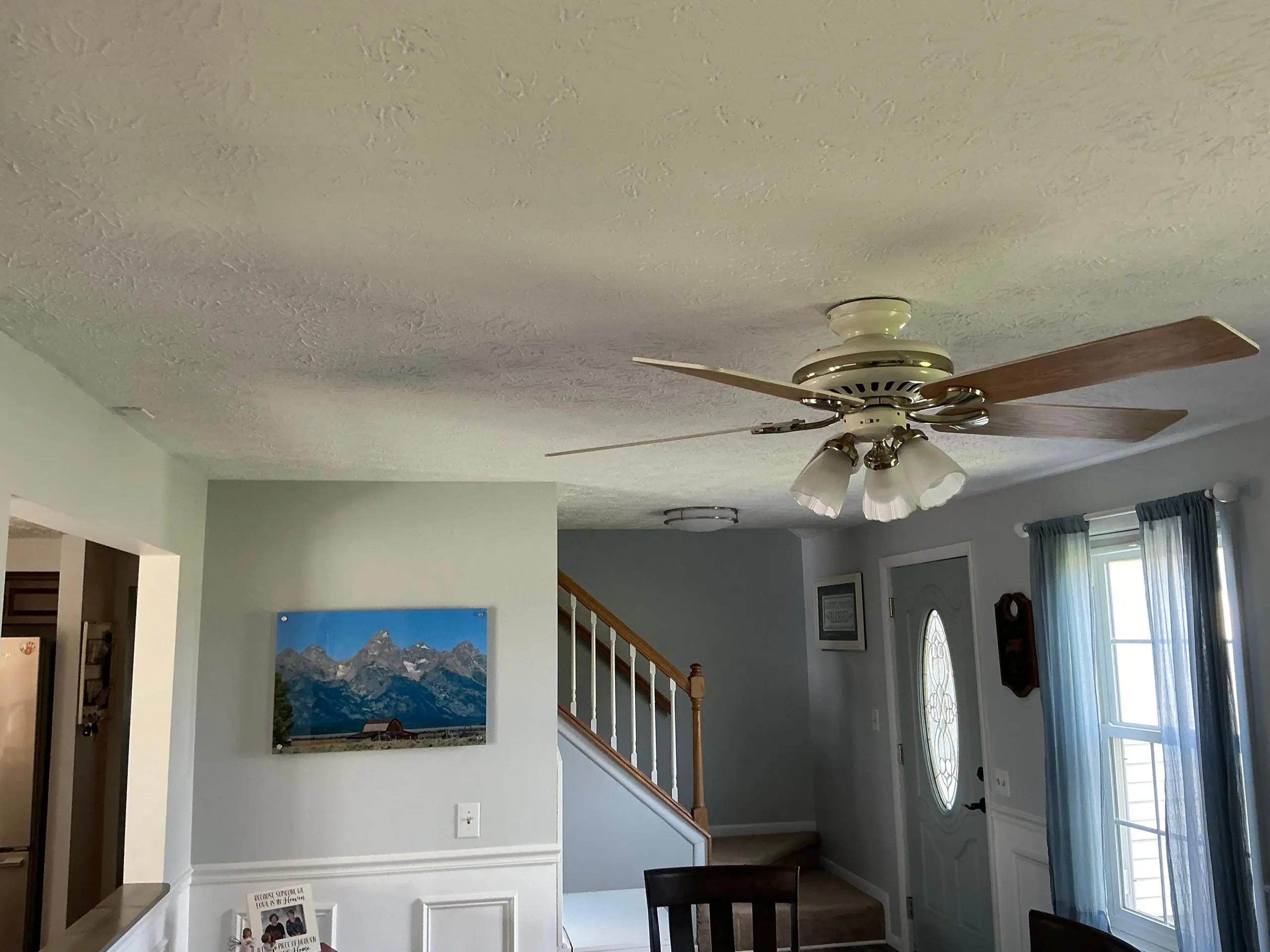 living room walls painted light gray in Buffalo home