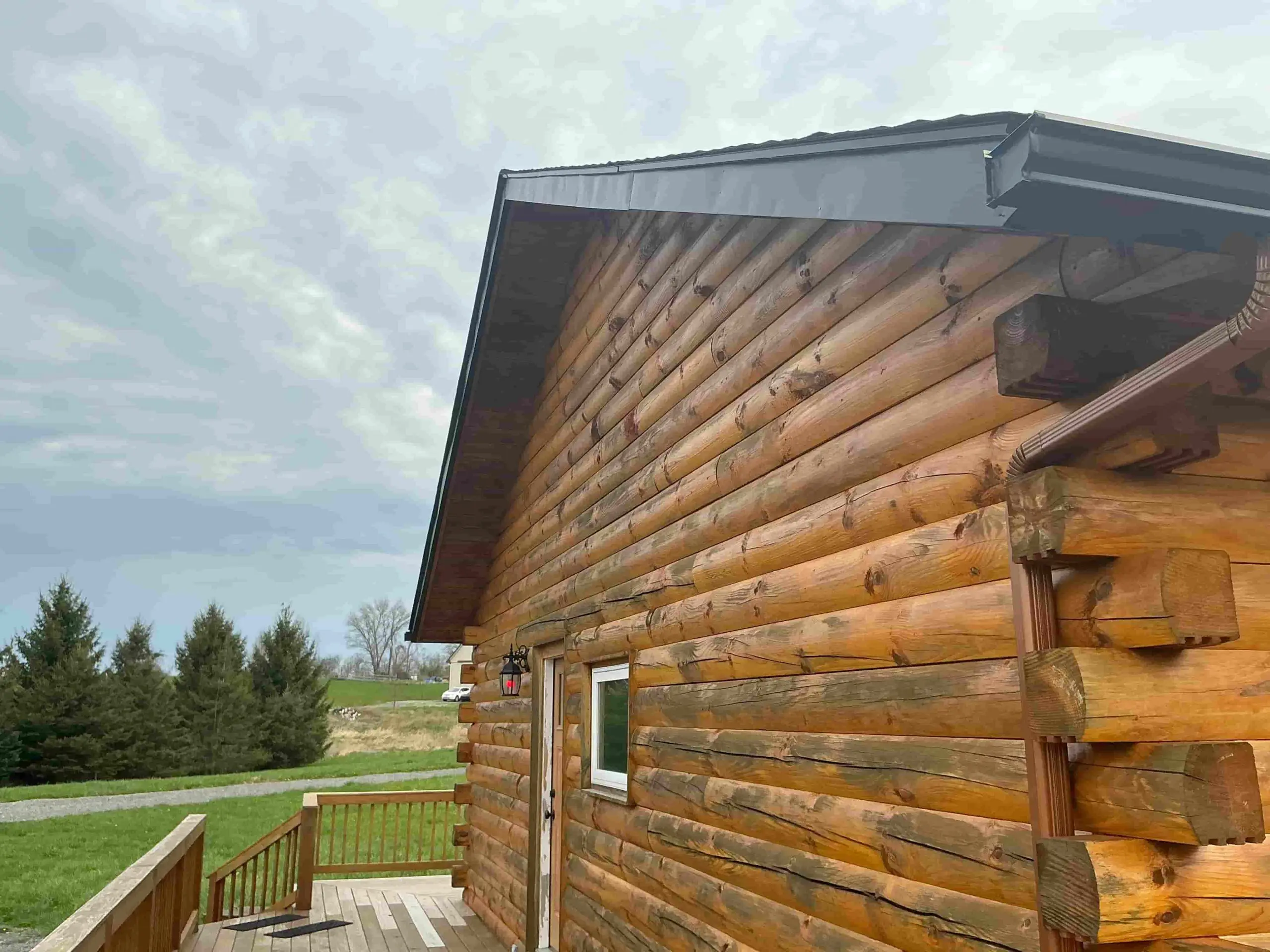 Rochester deck stained warm natural wood color