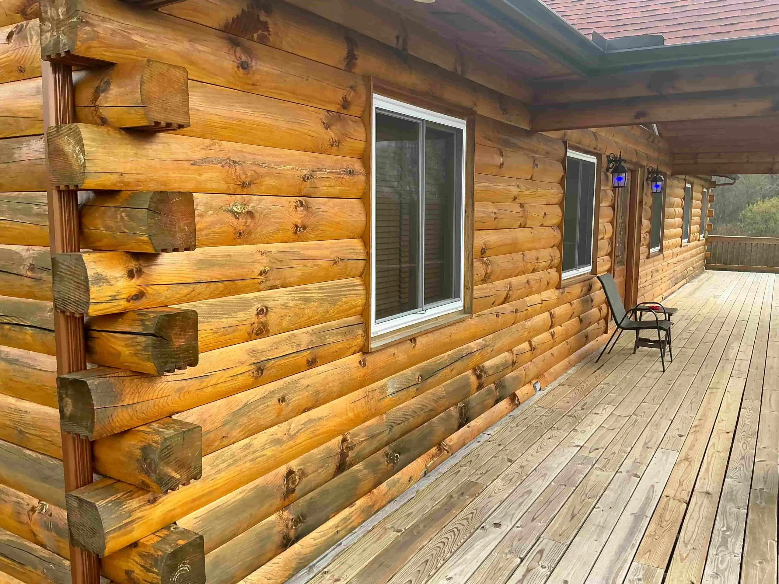 Rochester deck stained warm natural wood color