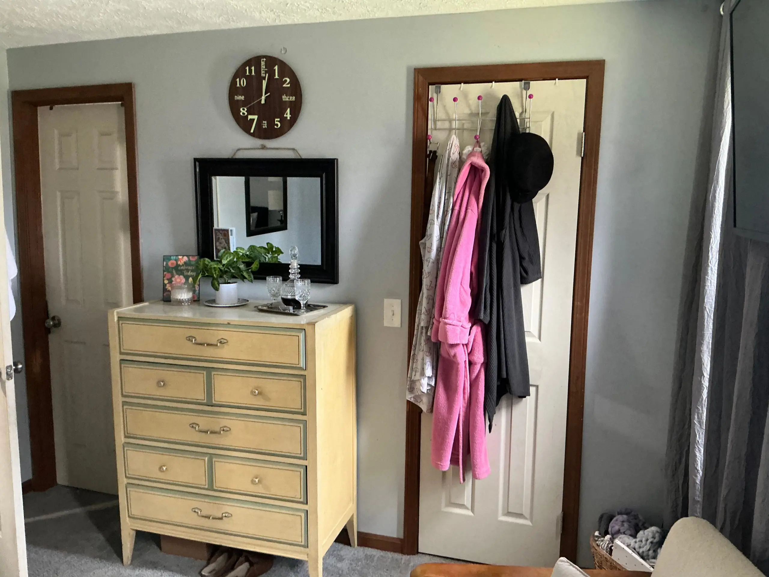 yellow cabinets refinished with smooth satin finish