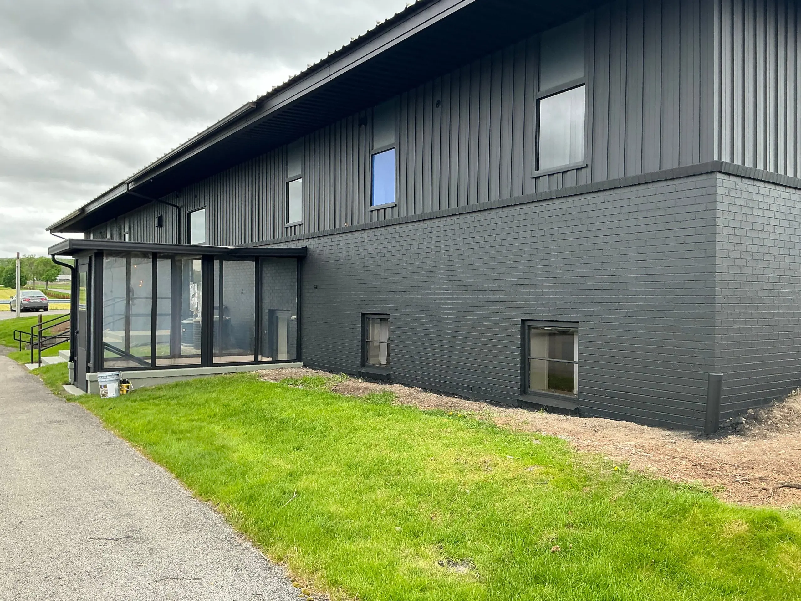 Buffalo commercial space painted black exterior