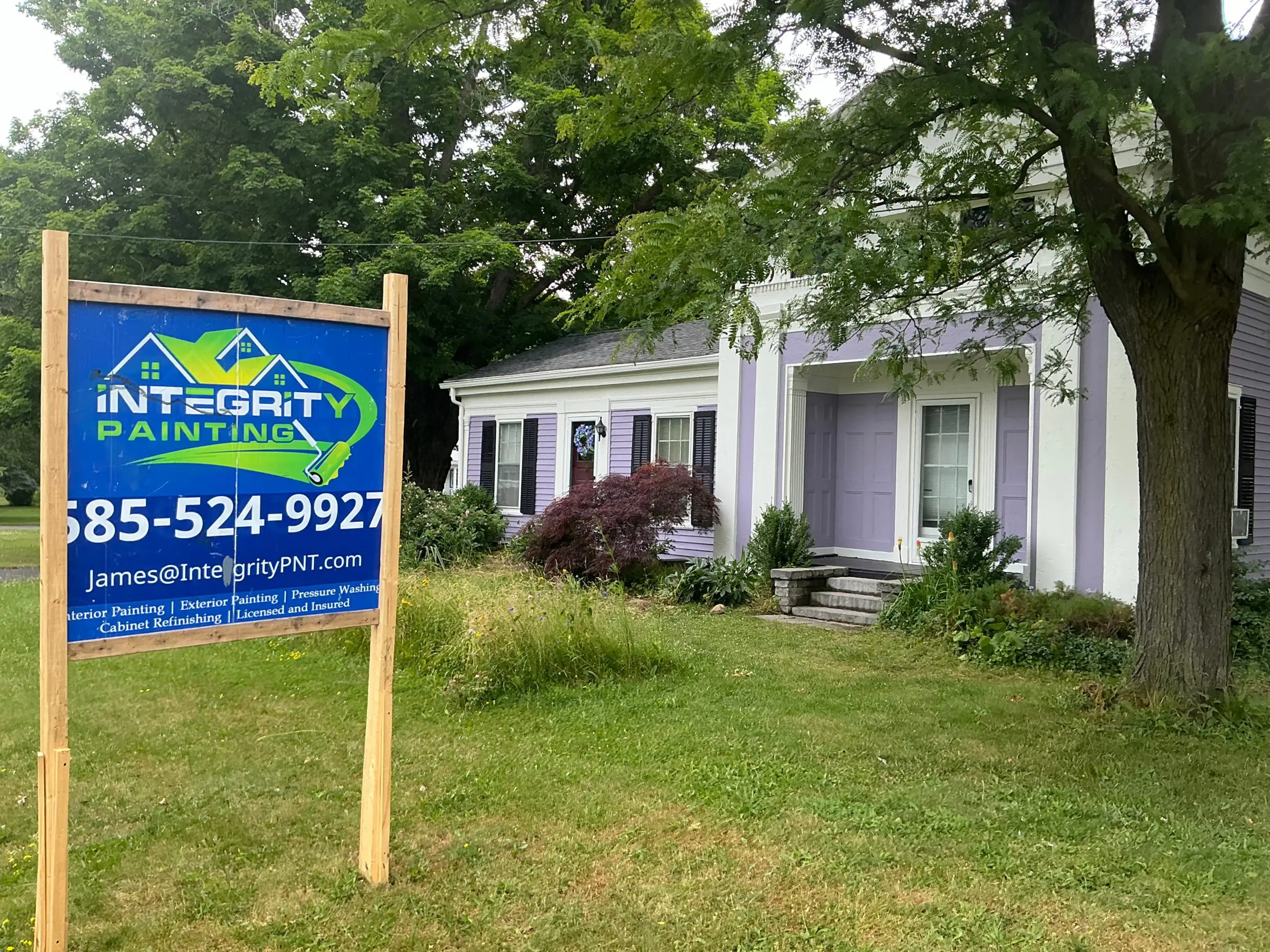 residential Buffalo house painted modern violet