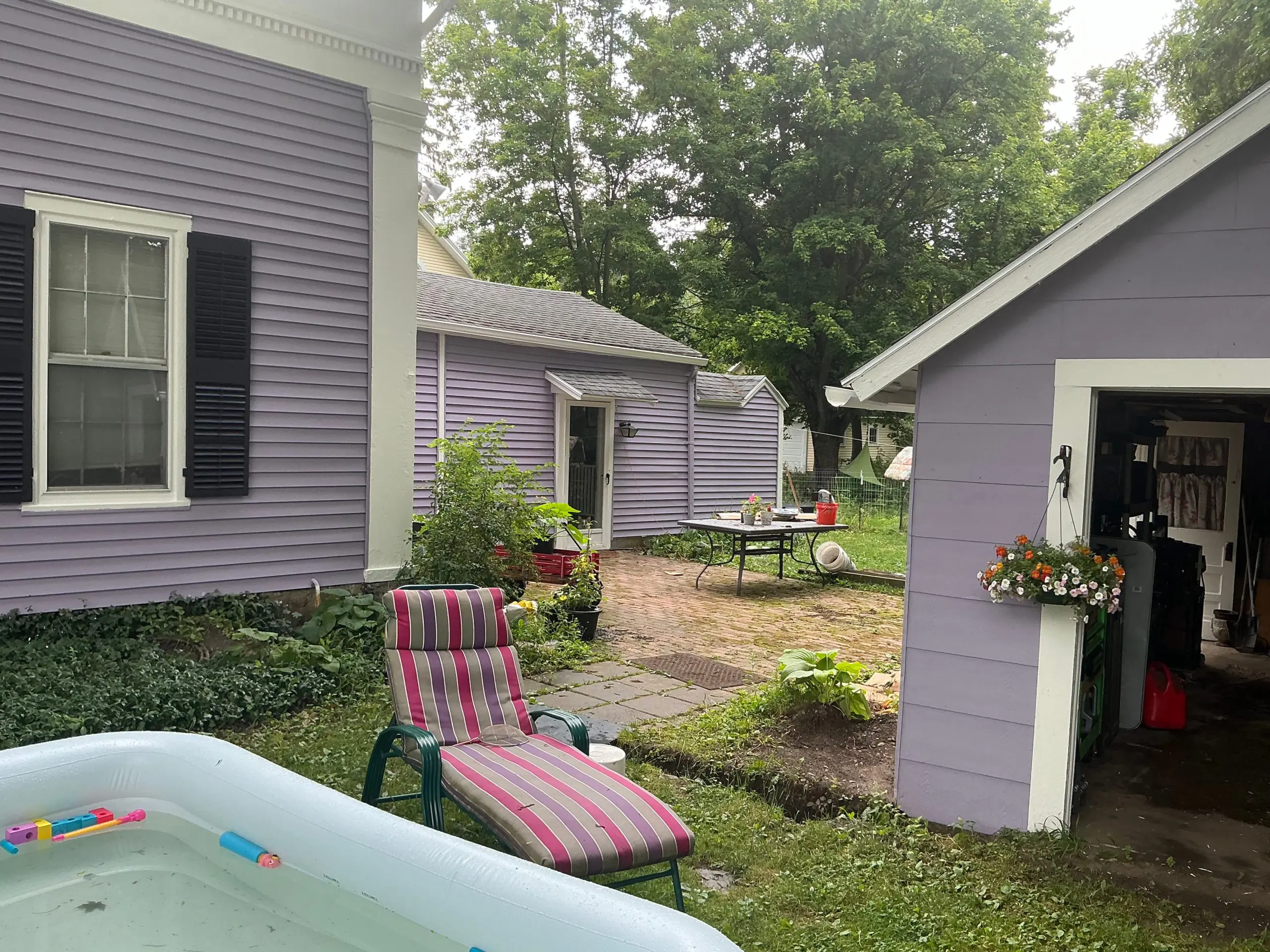 residential Buffalo house painted modern violet