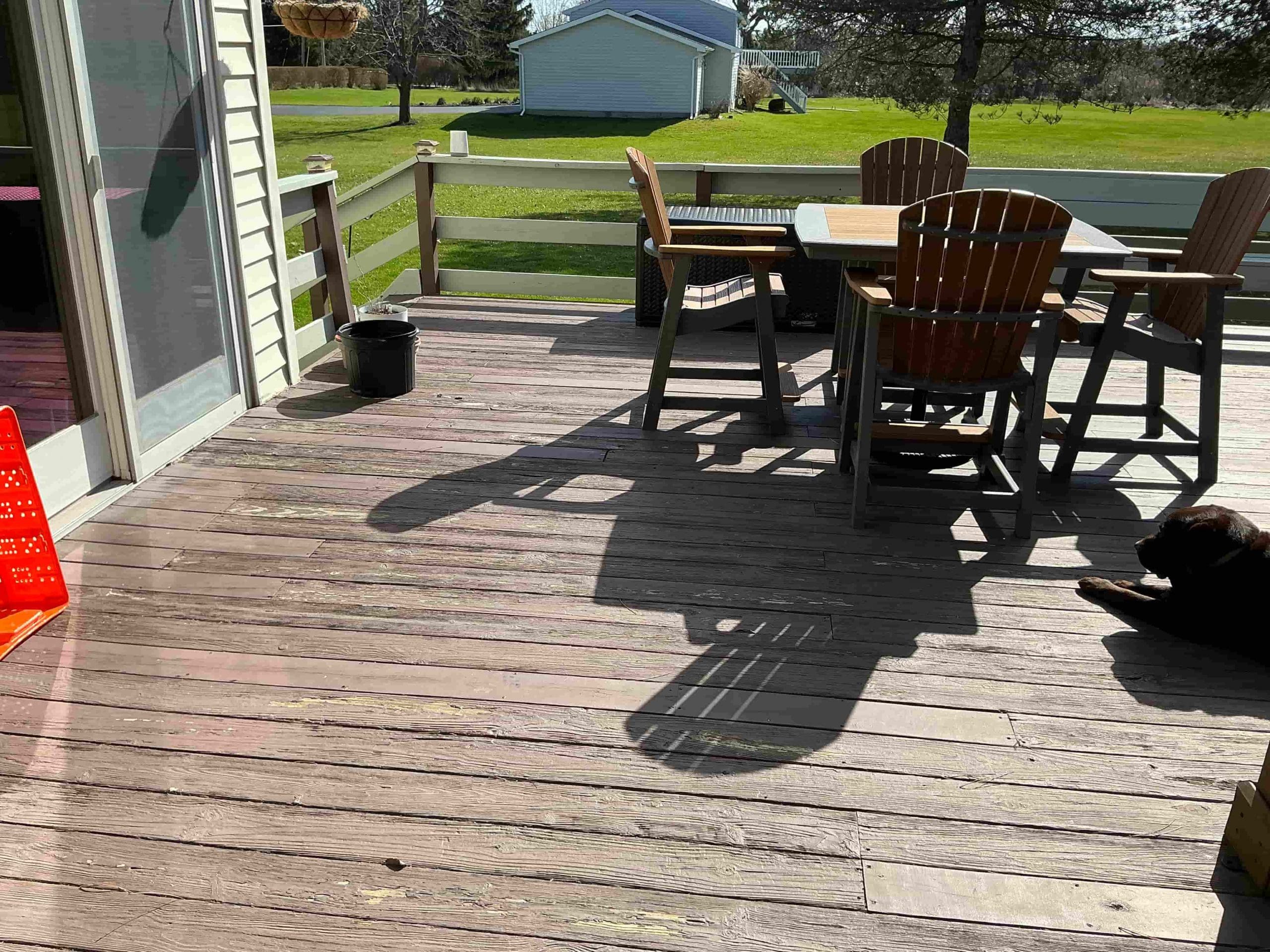 Rochester deck stained warm natural wood color