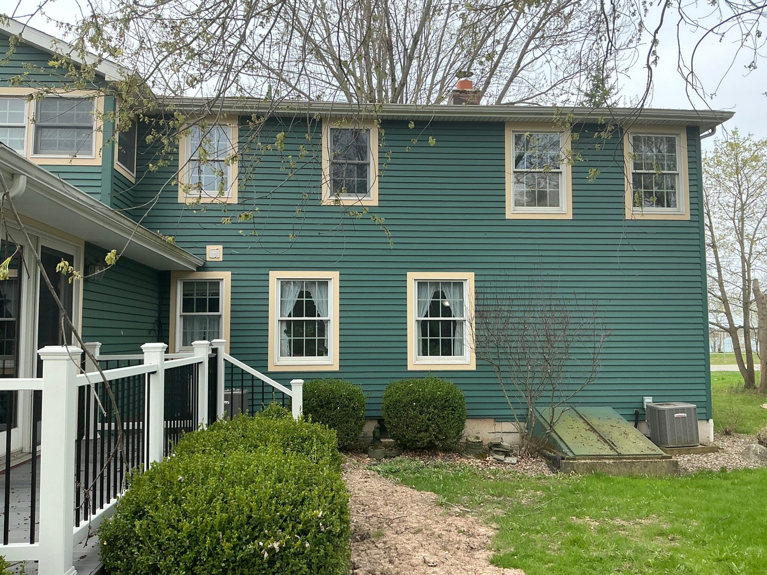 residential Buffalo house painted modern green