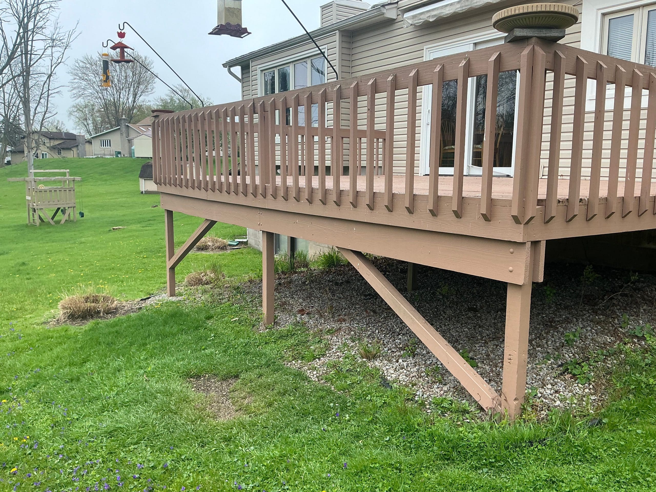 Rochester deck stained warm natural wood color